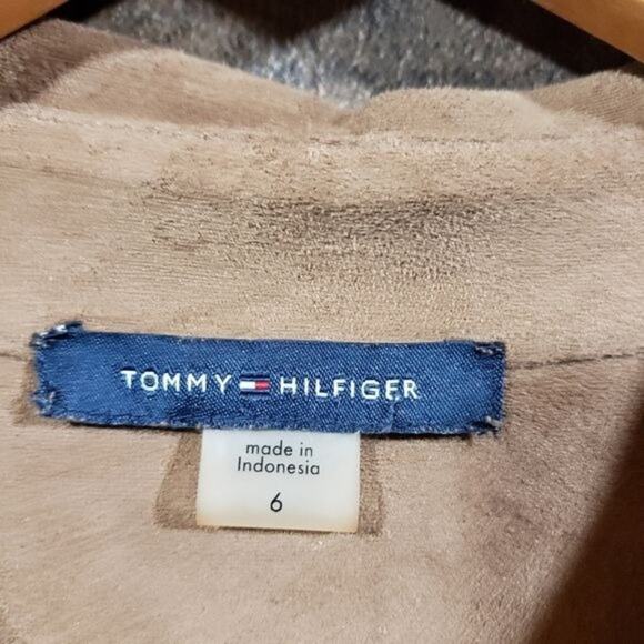 Tommy Hilfiger suede feel button front Shirt dress with tie waist woman's size 6 - Picture 6 of 12